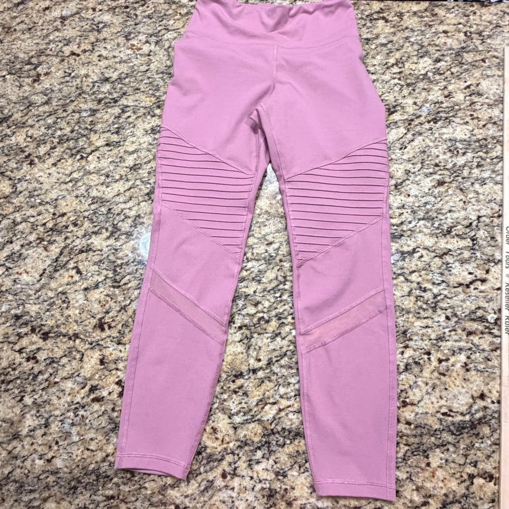 Old Navy Active Elevate Go-Dry Moto Mesh Leggings Pink Womens Medium